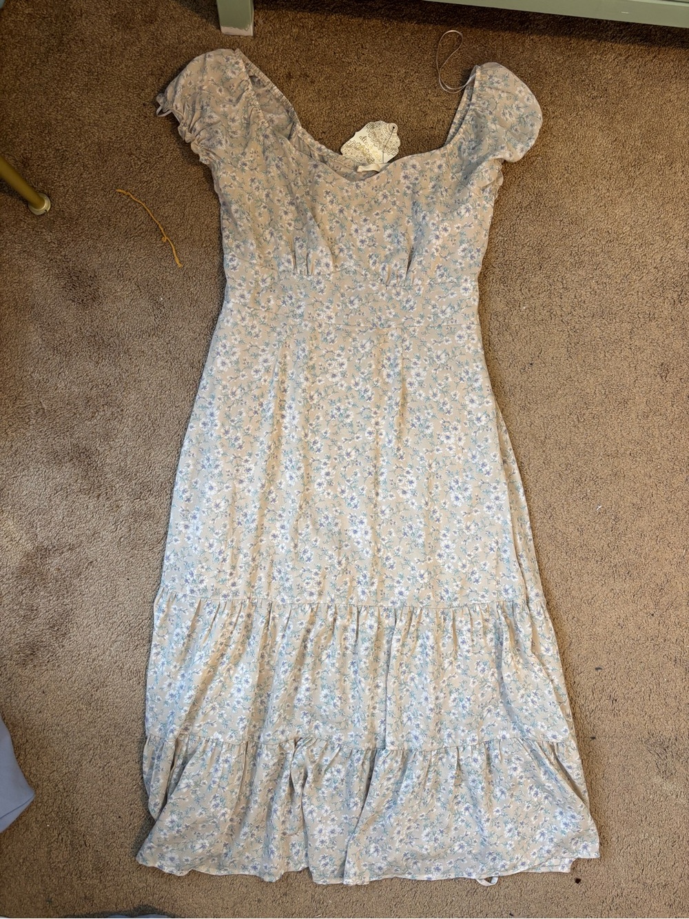 Altar'd State Cream Floral Midi Dress